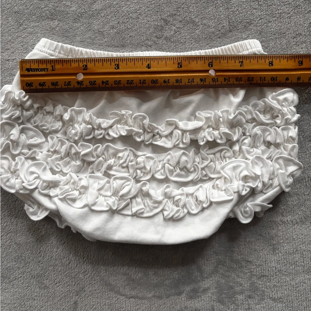 Ruffle Butts White Ruffled Bloomers/Diaper Cover Size 12-18M